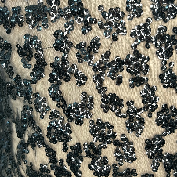 Express Sequined Off Shoulder One Long Sleeve Top - Picture 5 of 6